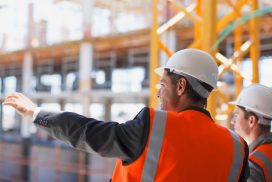 Construction workers at a job site